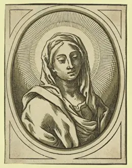 Chiaroscuro Art Stampe: Head of the Virgin