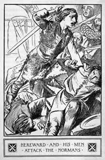 Hereward The Wake Stampe: Hereward Attacks Normans