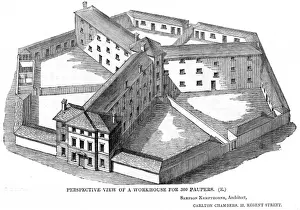 Sampson Kempthorne Architecture Stampe: Hexagonal workhouse, perspective view