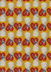 La Storia Si Ripete Stampe: Modello di Ripetizione - Chiave del Cuore in giallo