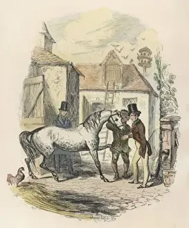 Vintage Equestrian Art Stampe: Horse and Purchaser