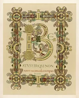 Historical Writing Styles Stampe: Illuminated Initial B
