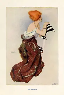 Elegantly Dressed Woman Portrait Stampe: (insert)