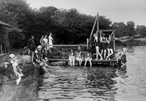 Vintage River Scene Stampe: (insert)