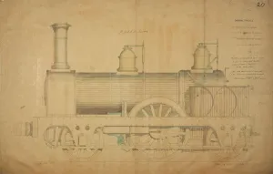Vintage Railway Transport Stampe: Passenger engine, side elevation