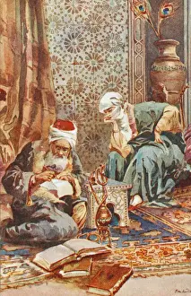 Ottoman Empire History Stampe: Interior of the Harem with a scribe