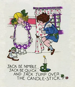 Traditional Nursery Rhyme Illustrations Stampe: Jack be Nimble