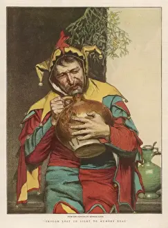 Agrifoglio E Vischio Stampe: Giullare che Beve / Grafico