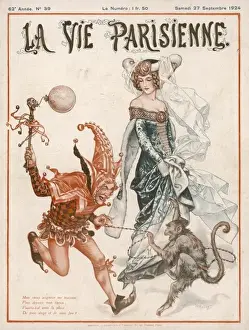 16th Century Art Stampe: Jester and Lady