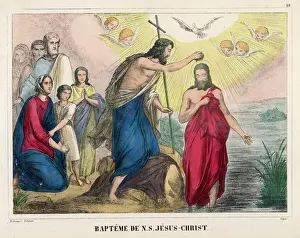 Stampe di È stato battezzato da Giovanni Battista Immagini Correlate Stampe: Il battesimo di Gesù