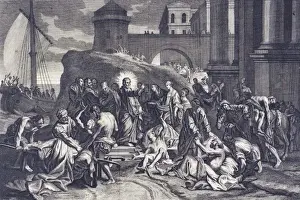 Christian Art Prints Online Stampe: Jesus Heals Multitude
