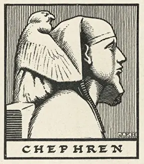 Stampe di Khafre, faraone anche noto come Cefren (quarta dinastia), figlio di Chufù Faraoni D'Egitto Stampe: Khafre è faraone