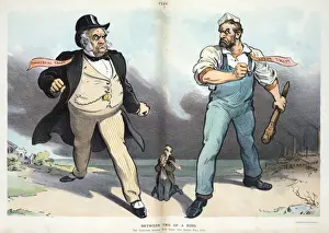 Puck Magazine Illustrations Online Stampe: Between two of a kind