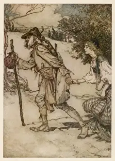 Classic Fairy Tale Artwork Stampe: King Thrushbeard