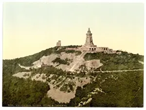 Kyffhauser Monument Stampe: Kyffhauser and Monument from Gitenkopf, Thuringia, Germany