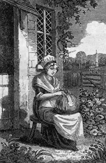 Historical Textile Industry Stampe: Lacemaker 1827