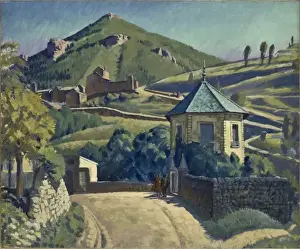 Mediterranean Landscape Art Stampe: Lane with small octagonal house
