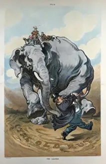 Puck Magazine Cartoons Online Stampe: The leader