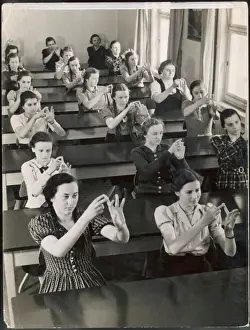 Deaf Education History Stampe: Learning Sign Language