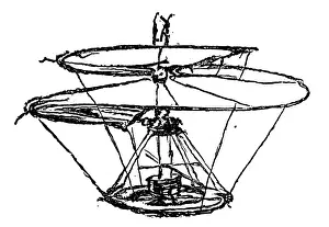 Leonardo Da Vinci Stampe: Elicottero Leonardo