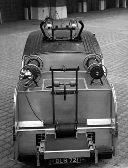 Firefighting Equipment Transport Stampe: LFB Dennis fire engine (back view)