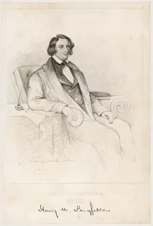 Classic American Literature Stampe: Longfellow (Middleaged)
