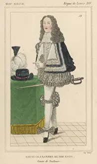 French Soldier Stampe: Louis-Alexandre De Bourb