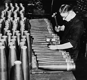 Factory Production Line Stampe: Making a shell, 1939