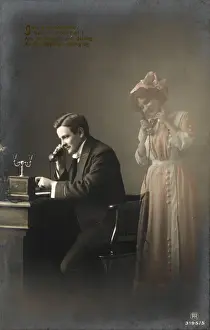 Man On Phone Stampe: Man on Phone C1905