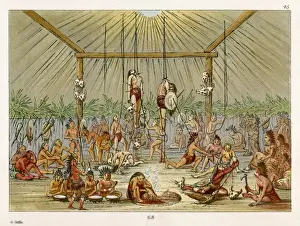 Native American Rituals Stampe: Mandan Initiation Rite