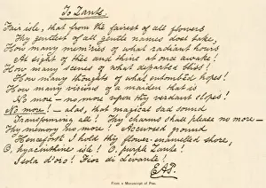 Stampe di Esempio di scrittura a mano d'Edgar Allan Poe Edgar Allan Poe Stampe: Carteggio di E.A.Poe