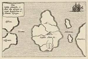 Atlantis Map Stampe: Map of Atlantis / Kircher