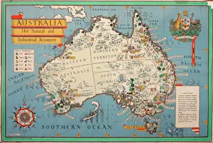 Industriale Stampe: Mappa dell'Australia