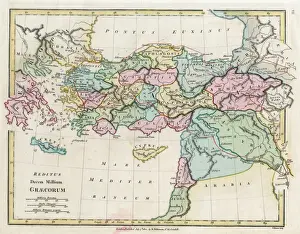 Mappe E Grafici Stampe: Mappa dell'Impero Bizantino