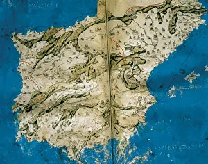 Ptolemy Map Stampe: Map of the Iberian Peninsula
