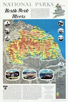 Poster Stampe: Mappa delle Moor di Nord Yorkshire