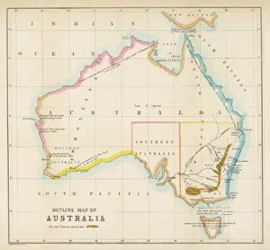 Mappa Geologica Stampe: Carte / Australia anni '50
