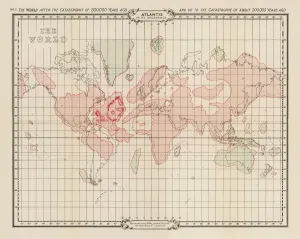 Stampe di Carta che mostra Atlantide durante il periodo della sua decadenza Civiltà Antiche Stampe: Atlanthi/ Mappa