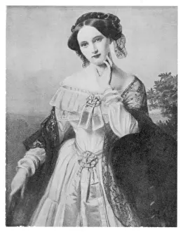 Stampe di Mathilde Wedsendonch o Vesendònch poeta tedesco che nonostante fosse sposata era innamorato di Richard Wagner, che le ha messo in musica i suoi poemi - Le Canzoni del Wesendonk Richard Wagner Stampe: Matilde Wesendonck