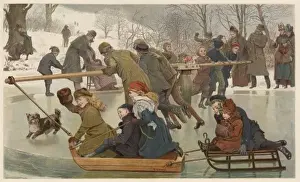 Winter Recreational Activities Stampe: Merry Go Round on Ice