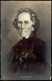 Stampe di Giacomo Meyerbeer compositore tedesco di opere italiane d'opera Opera Stampe: Cartolina di Meyerbeer a Efg