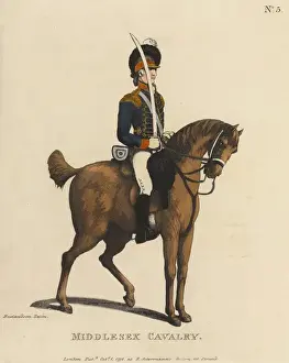 Thomas Rowlandson Aquatint Stampe: Middlesex Cavalry