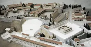 Stampe di Modello della città di Pergamo. Museo di Pergamo. Berlino. Germania Epoca Ellenistica Stampe: Modello di Pergamo