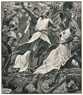 Simon De Montfort Stampe: De Montfort at Evesham