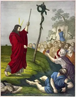 Old Testament Artwork Online Stampe: Moses & Brazen Serpent