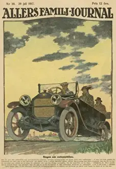 Historical Motoring Scene Stampe: A Motor Outing
