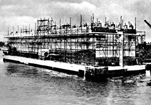 Allied Invasion Normandy Stampe: Mulberry Caisson under construction; Second World War, 1944