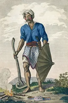 Indonesian Farmer Stampe: Native Indonesian farmer from Java