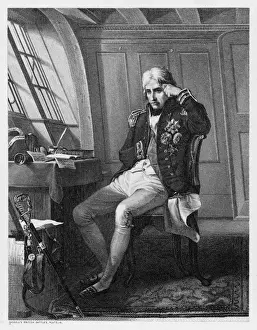 Admiral Horatio Nelson Stampe: Nelson in his Cabin