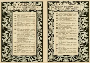 Calendario, Achievements delle donne nel regno della Regina Vittoria.